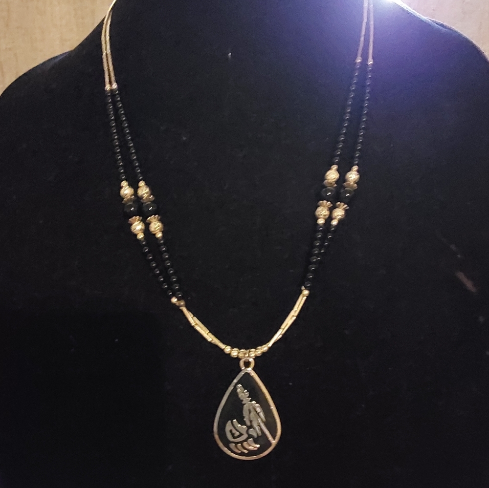 🌺 NEW Handcrafted Indian Silver w/Kachina Pendant Necklace